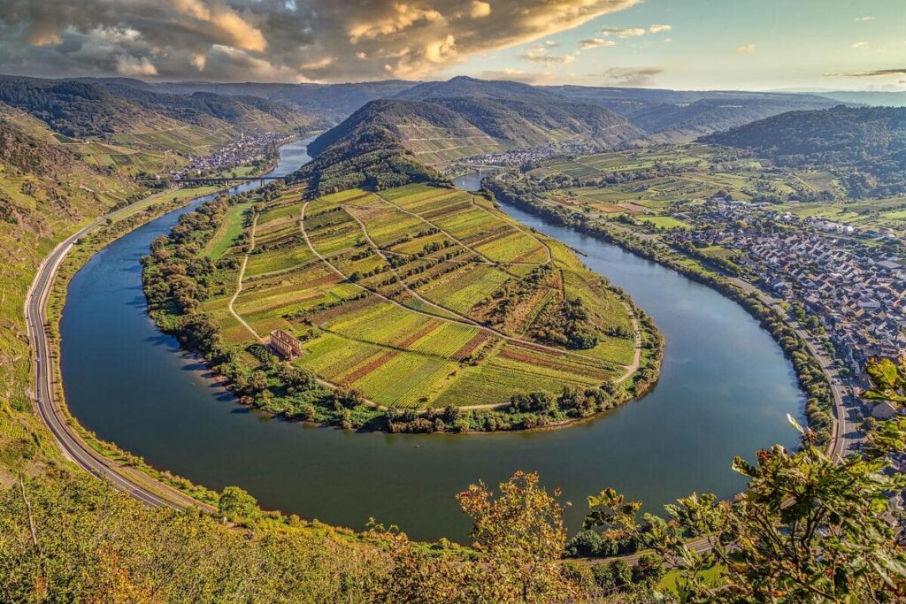 Moselle River Valley in Germany beautiful wine country.