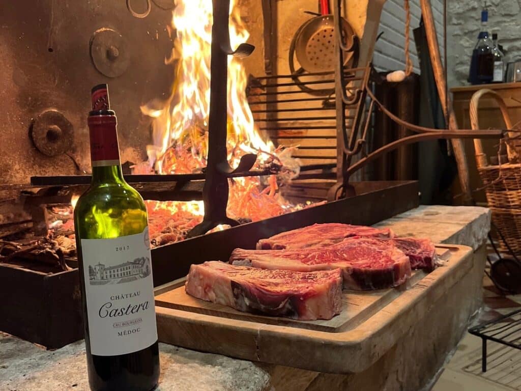 Winter private wine tasting dinner in Medoc Bordeaux France.