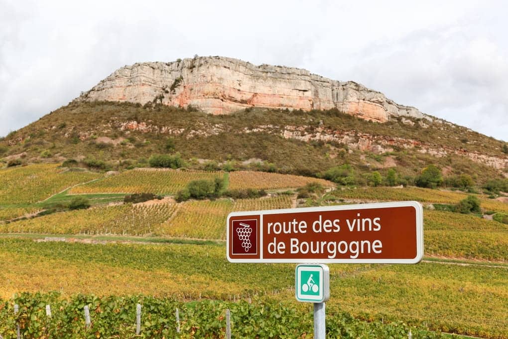 Burgundy wine route sign.