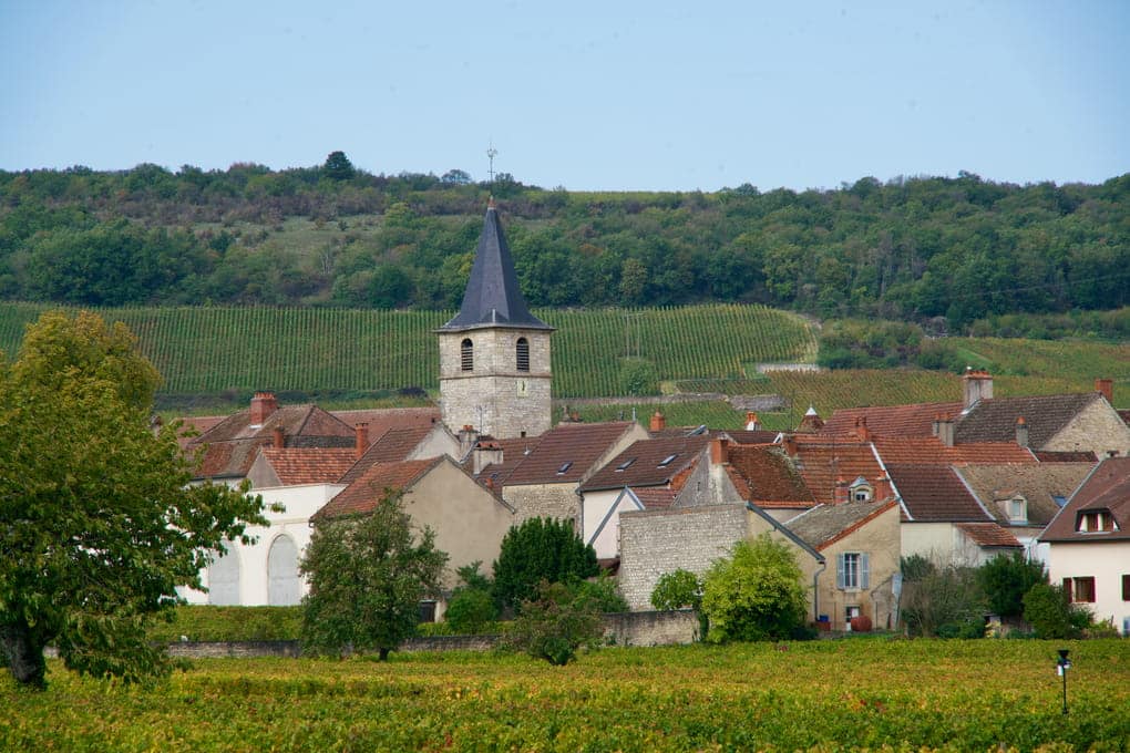 Village of Vosne-Romanee in Burgundy France Cote de Nuits.