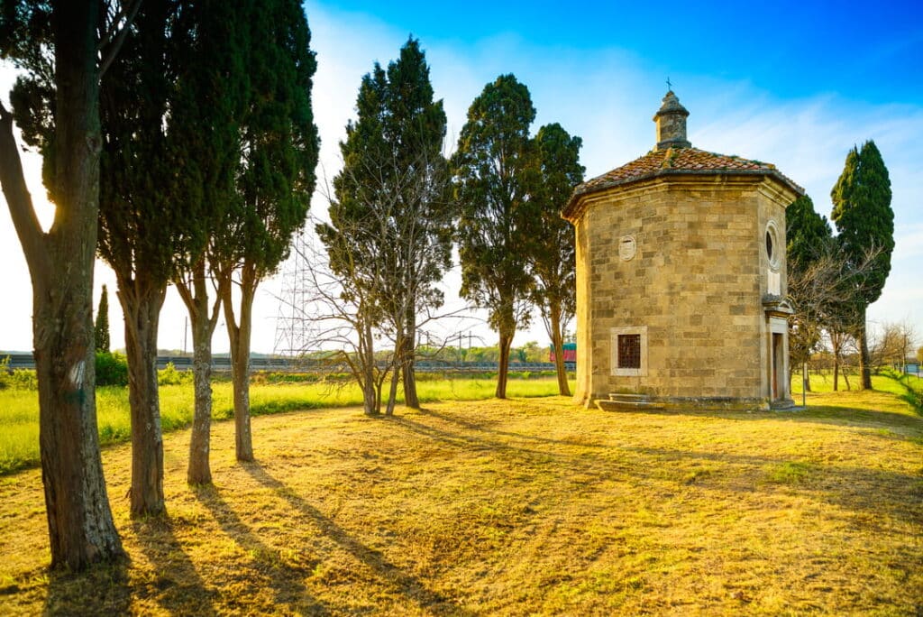 San Guido Oratorio church in Bolgheri Maremma Tuscany (Bolgheri where Super Tuscans were born)